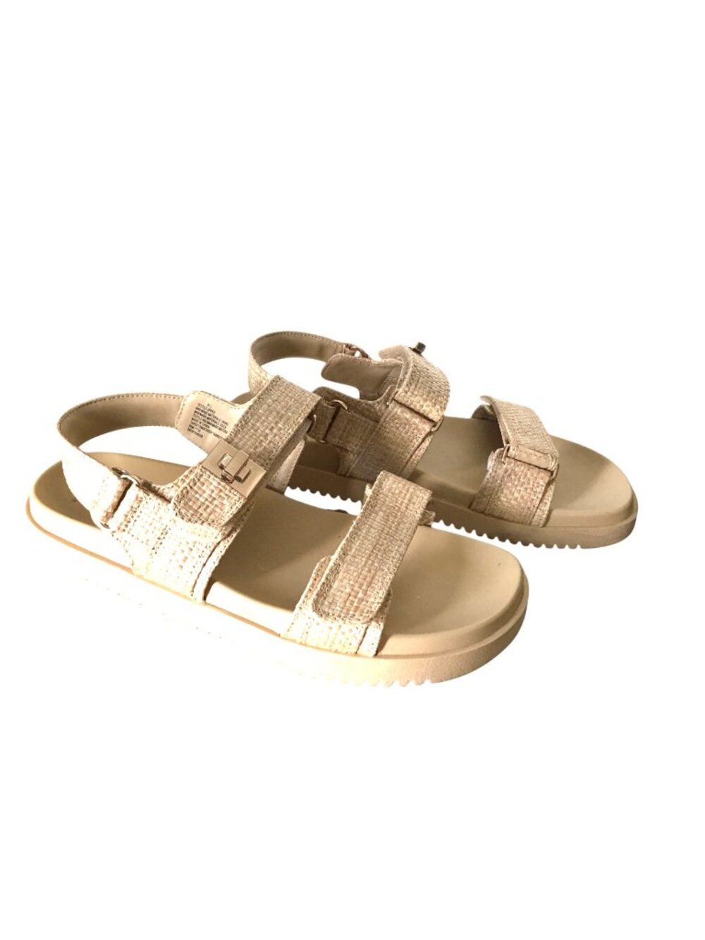 A New Day Womens Textured Beige Sandals Size 9.5 Adjustable Straps Comfortable F